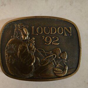 Rare, Vintage Joe Camel Brass(?) Belt Buckle '92 Loudon (NH) Never Used
